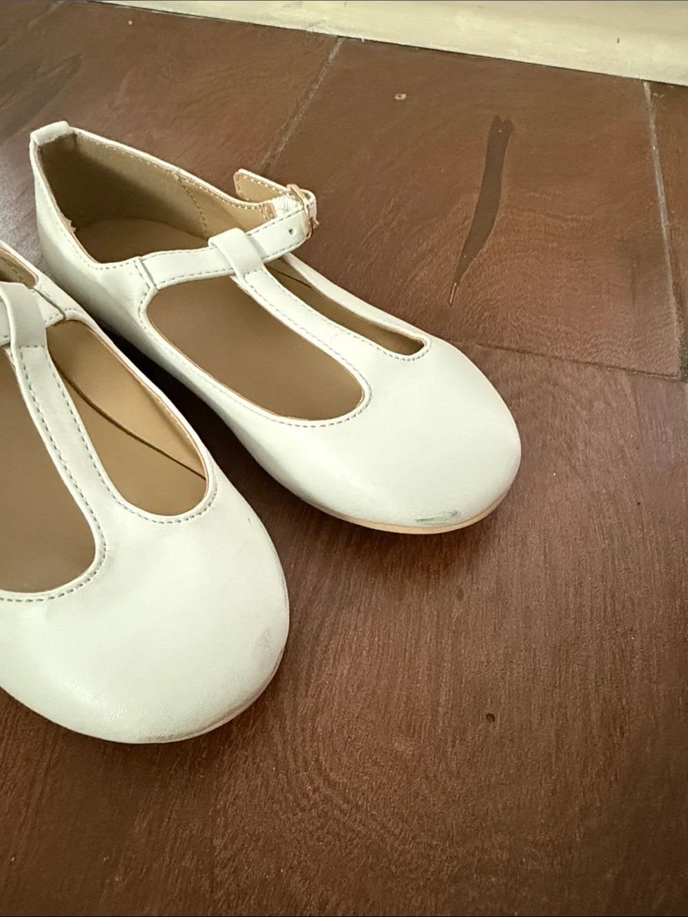 Janie and Jack White Girls' T-Strap Dress Shoes